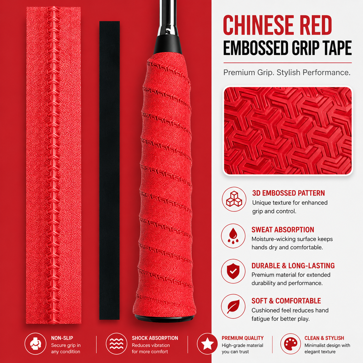 Serina Dragon Bone Overgrip – Premium Anti-Slip Grip Tape for Pickleball & Tennis
