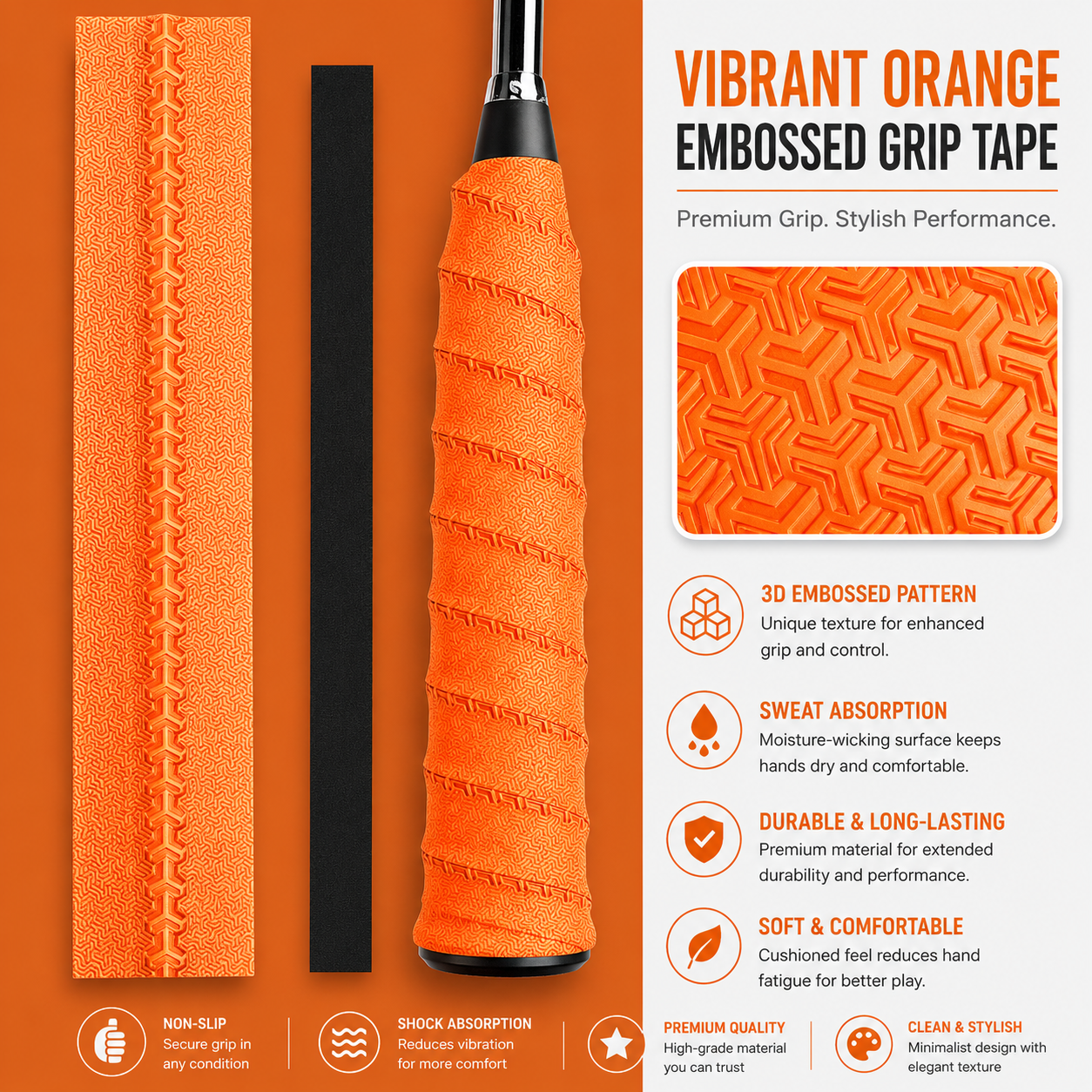 Serina Dragon Bone Overgrip – Premium Anti-Slip Grip Tape for Pickleball & Tennis