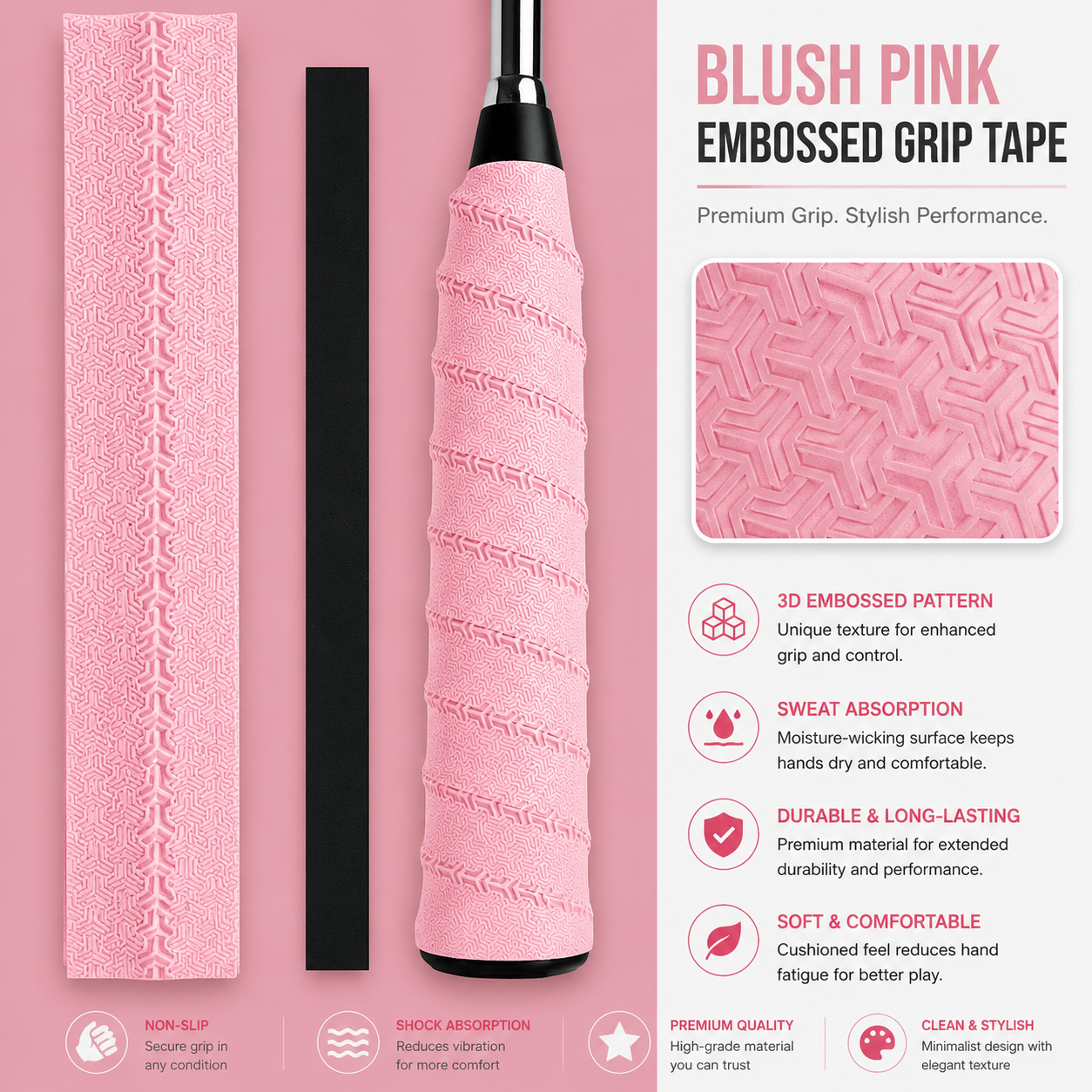 Serina Dragon Bone Overgrip – Premium Anti-Slip Grip Tape for Pickleball & Tennis
