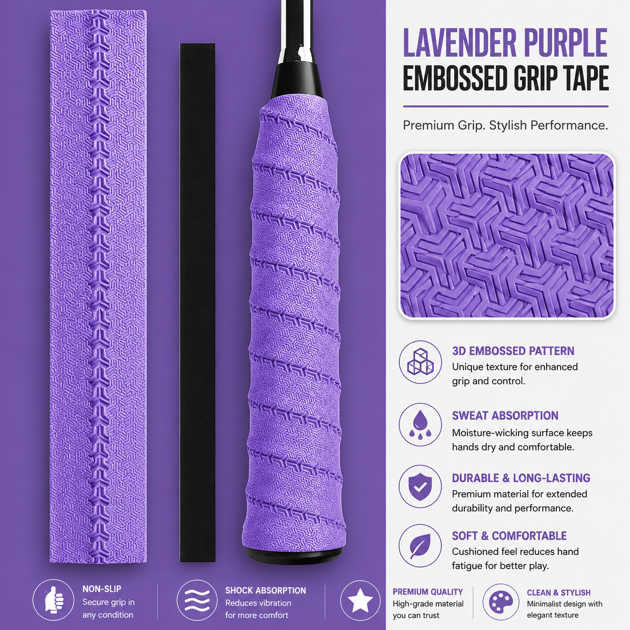 Serina Dragon Bone Overgrip – Premium Anti-Slip Grip Tape for Pickleball & Tennis